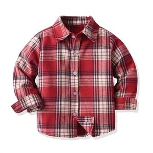 Red Plaid Kids Shirt